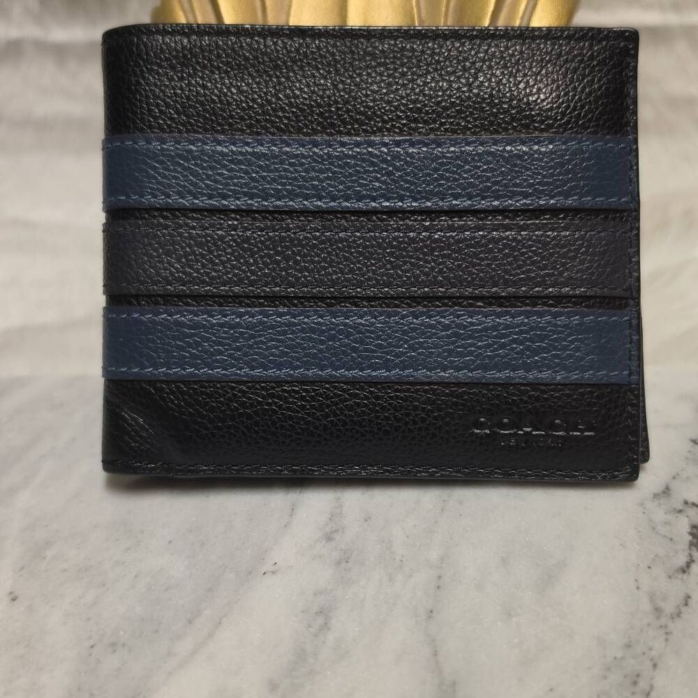 Coach Slim Billfold Wallet with Varsity Stripes